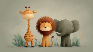 可爱动物三兄弟