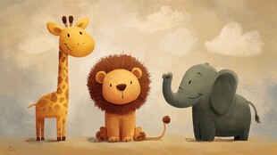 可爱动物三兄弟