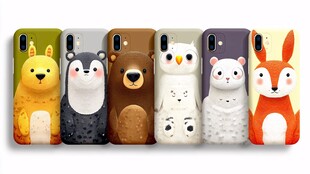 可爱动物图案手机壳展示