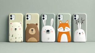 可爱动物图案手机壳展示