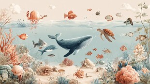 梦幻海底世界海洋生物齐聚