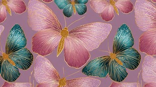 梦幻蝴蝶图案 柔美浪漫风