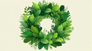 绿叶花环 清新自然之美