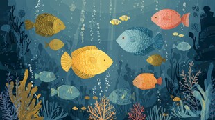 梦幻海底鱼群的多彩世界