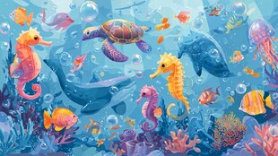 梦幻海底世界的多彩生物