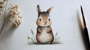 手绘可爱小兔子插画作品