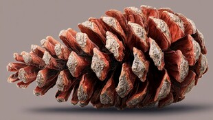 红棕色松果特写