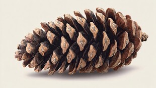 棕色松果特写