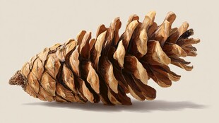 单个松果特写 纹理清晰