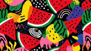 缤纷夏日水果图案艺术风