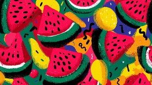 缤纷水果插画 夏日清新风