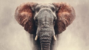 大象特写 威严的草原巨兽