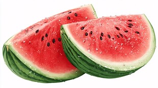 新鲜多汁的西瓜切片