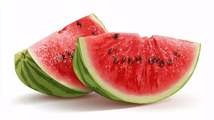 新鲜多汁的西瓜切片