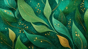 梦幻绿叶背景图