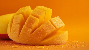 香甜多汁的切块芒果