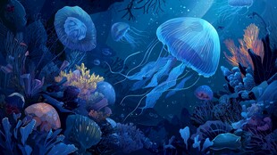 梦幻海底的水母奇幻世界