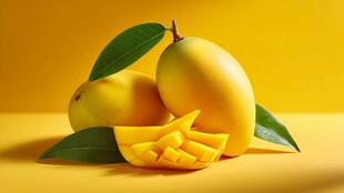 金黄芒果 饱满鲜果与切片