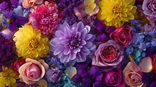 多彩花卉汇聚的绚丽世界