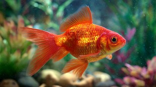 灵动金鱼悠游于斑斓水下世界