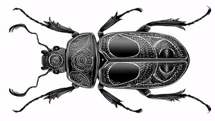 精致雕花甲虫图案设计