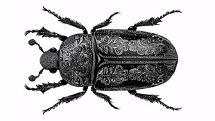 花纹繁复的甲虫图案设计