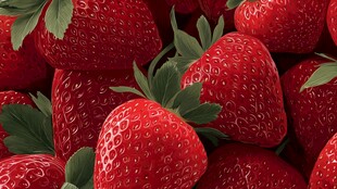 新鲜饱满的诱人草莓