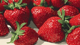 新鲜诱人的草莓特写