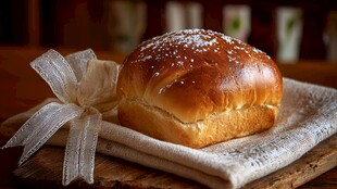 精致撒粉面包 优雅摆盘