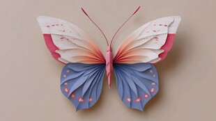 梦幻渐变折纸蝴蝶艺术