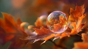 秋景中的梦幻泡泡