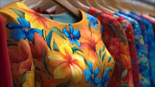 色彩绚丽的花卉图案服装