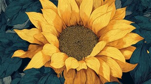 灿烂向日葵绽放绿意间