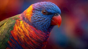 五彩斑斓鹦鹉特写