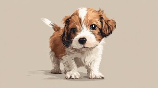 可爱萌趣小幼犬