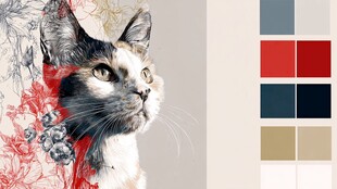 创意猫咪艺术插画及配色