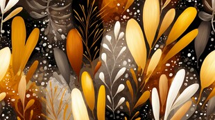 金秋植物图案 自然氛围感