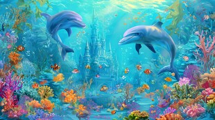 梦幻海底世界与海豚共舞