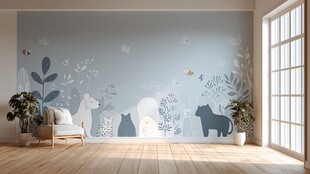 北欧风动物墙饰温馨空间