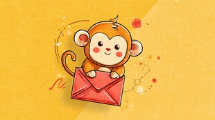 小猴抱红包贺岁