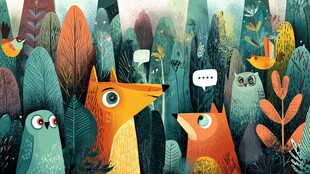 森林中的动物交流时刻