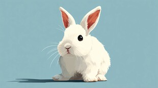 可爱白兔 清新背景形象