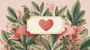 浪漫花卉爱心装饰图案