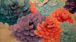 多彩纸艺花卉绚丽绽放