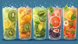 缤纷水果冰饮 视觉与味觉盛宴
