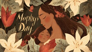 温馨母亲节插画