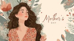 母亲节优雅女性插画