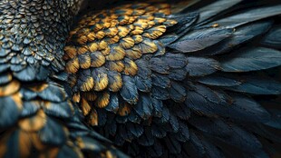 绚丽多彩的鸟类羽翼细节