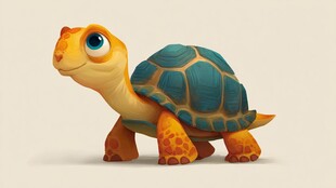 可爱卡通小乌龟形象展示