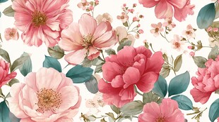 浪漫粉色花卉图案背景
